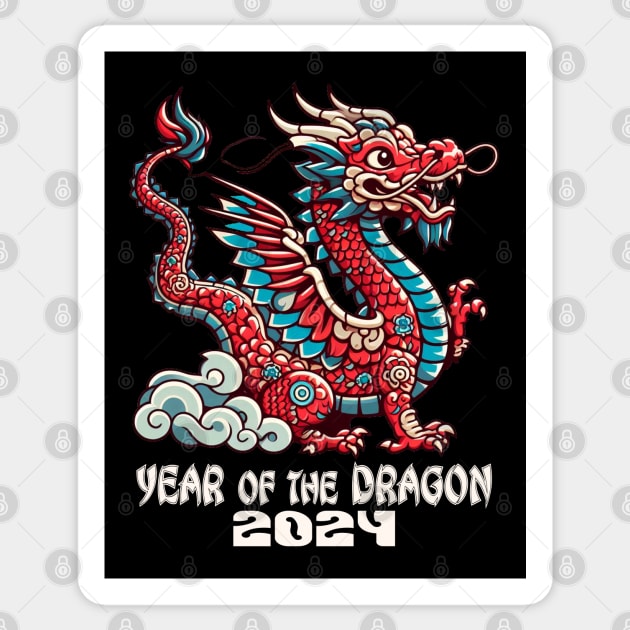 Happy New Year 2024 Chinese New Year 2024 Year of the Dragon Sticker by Etopix